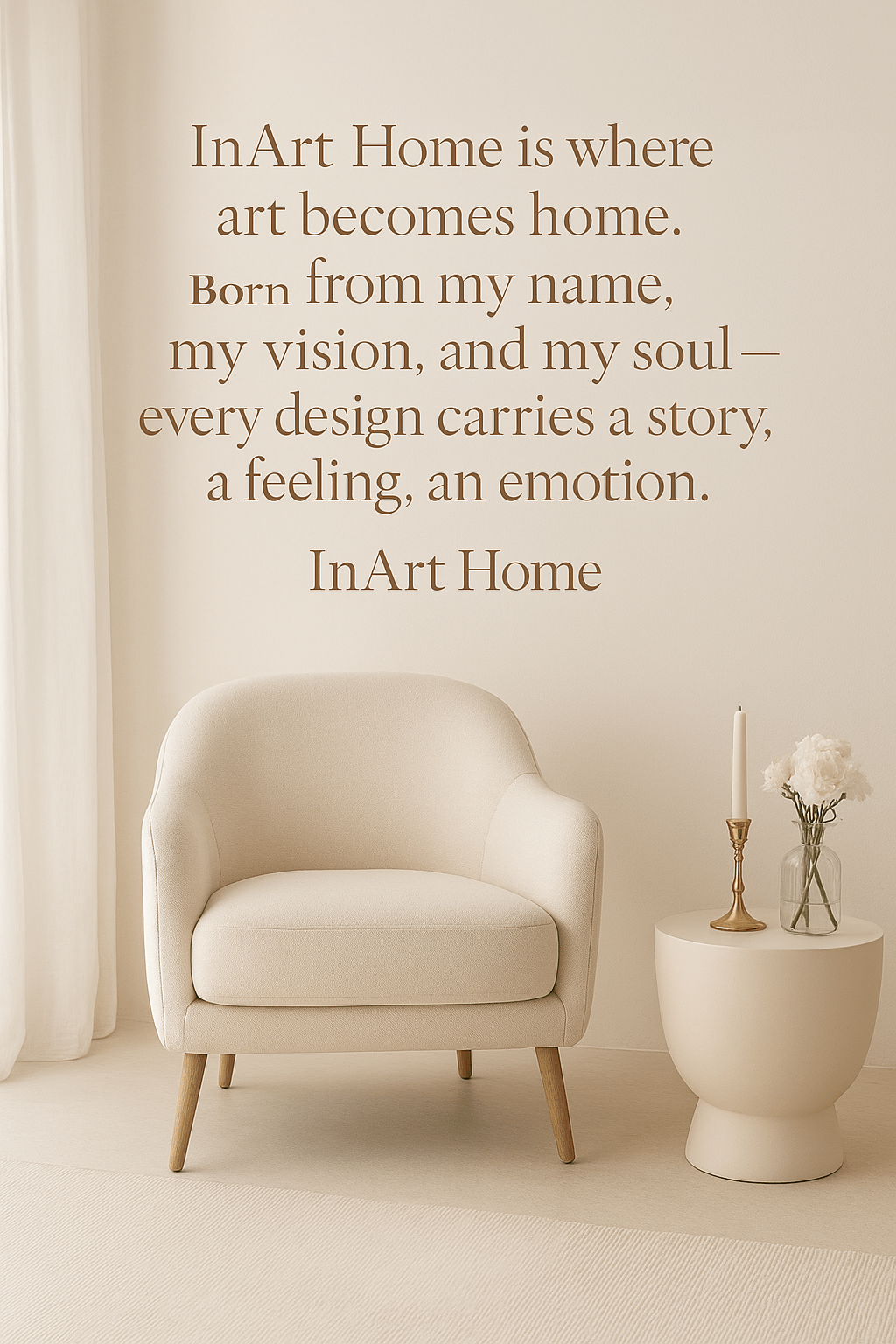 The InArt Home brand story showcasing the journey of creating elegant home decor and luxury interior design solutions