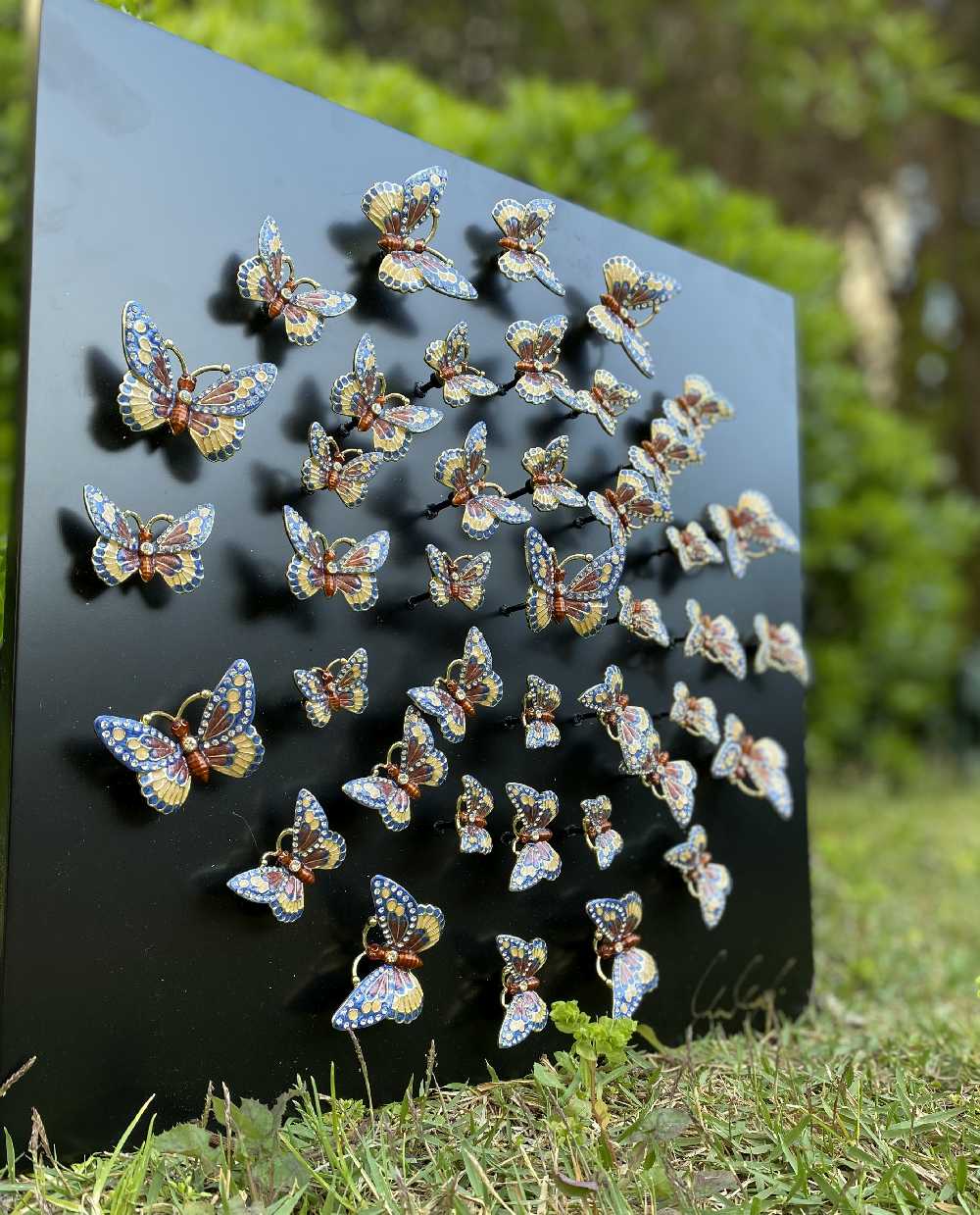 Circle of Butterflies Wall Art Black-2