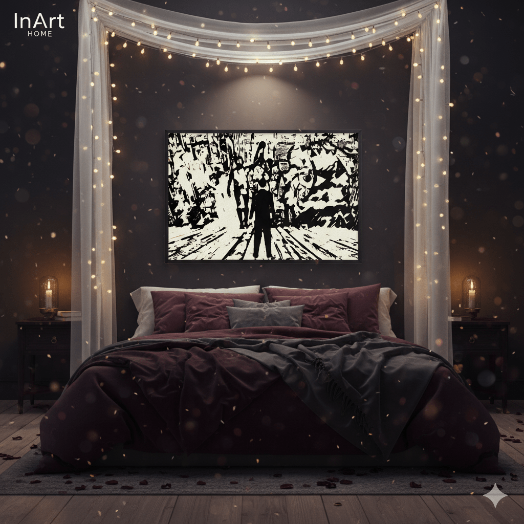 Romantic forest framed poster with profound life message about seeing entire life perfect for contemplative home decoration