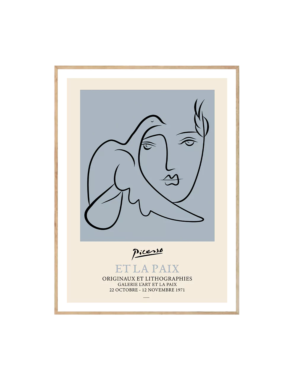 Picasso Man and Dove Poster Blue-0