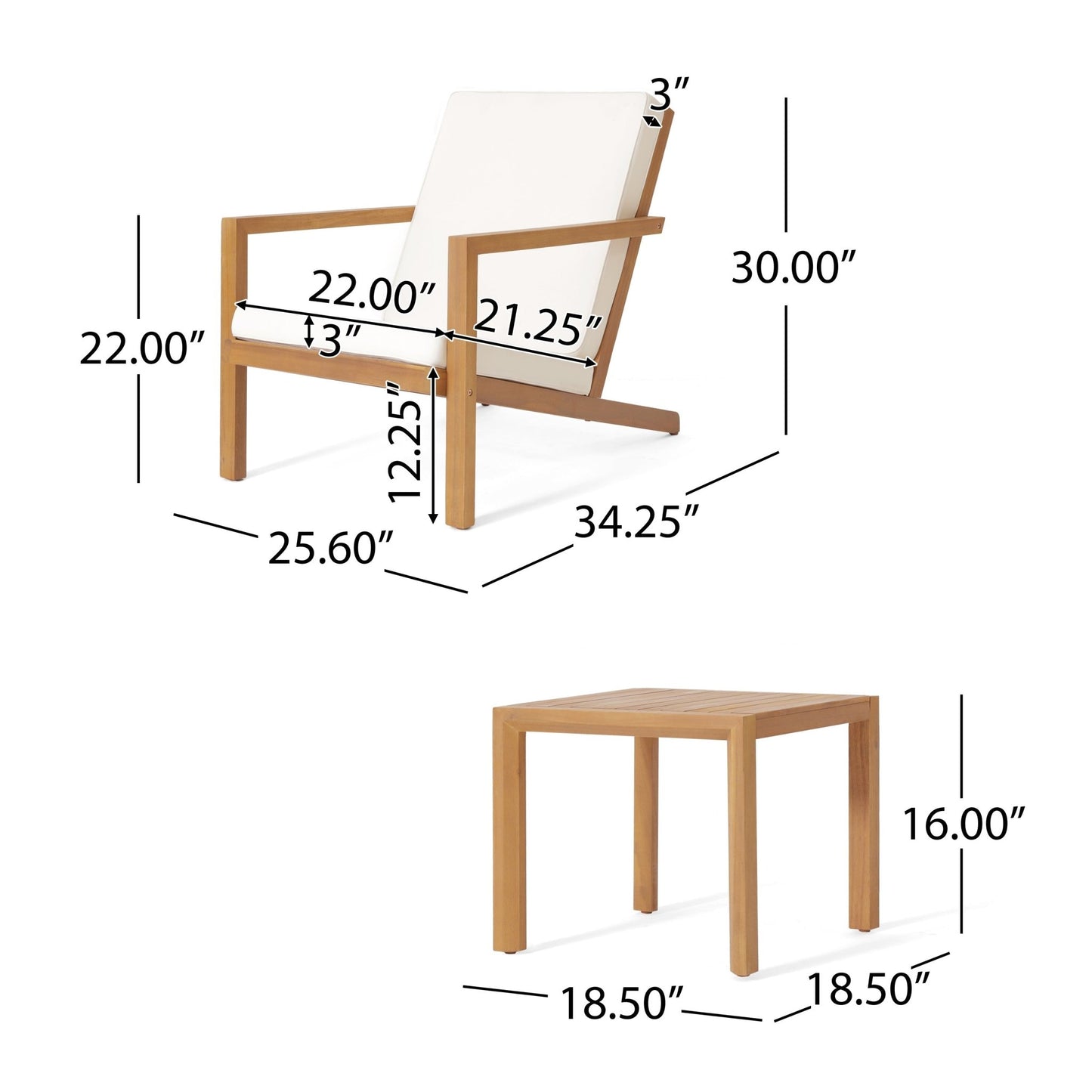 Premium outdoor furniture set dimensions