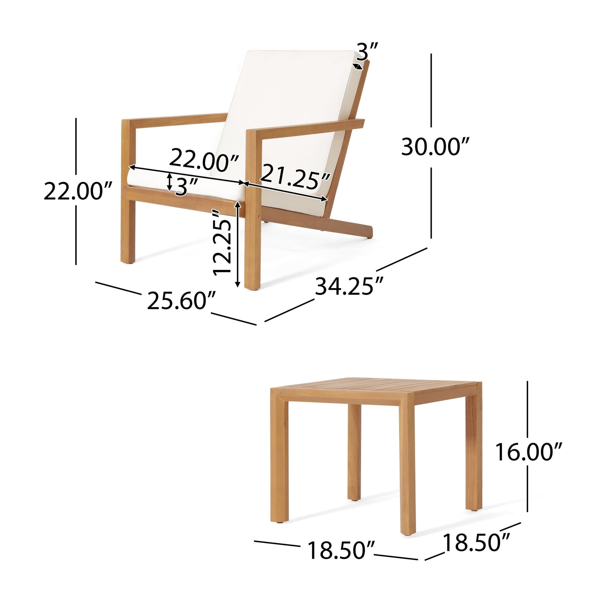 Premium outdoor furniture set dimensions