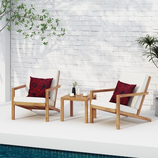 Minimalist acacia wood outdoor dining set