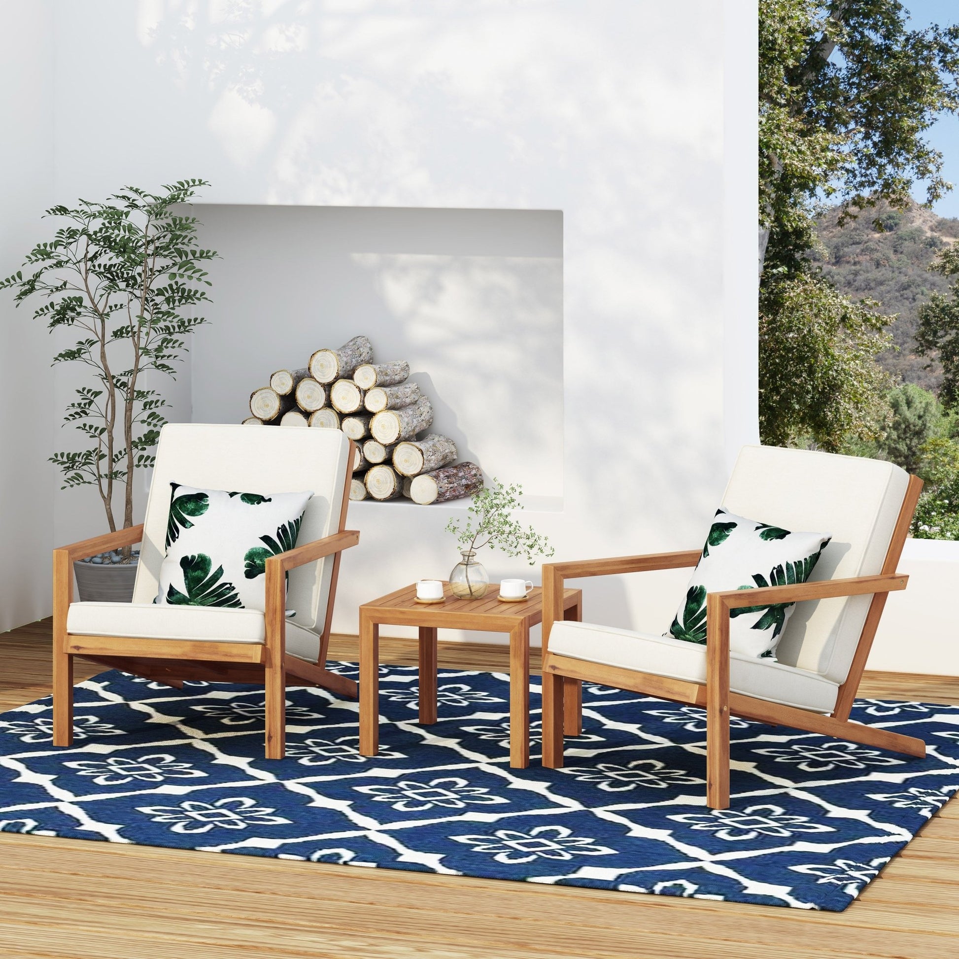 Weather-resistant acacia wood patio furniture