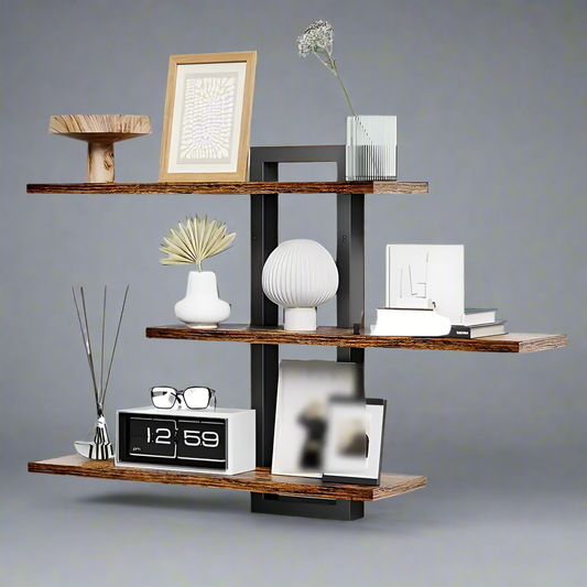 3-Tier Wall Shelves with Foldable Brackets