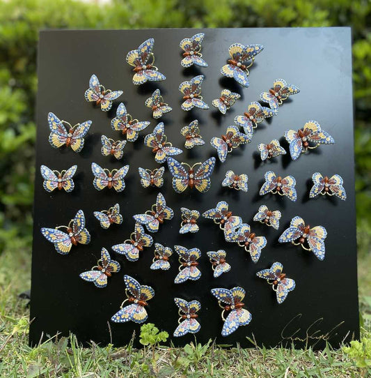 Circle of Butterflies Wall Art Black-1