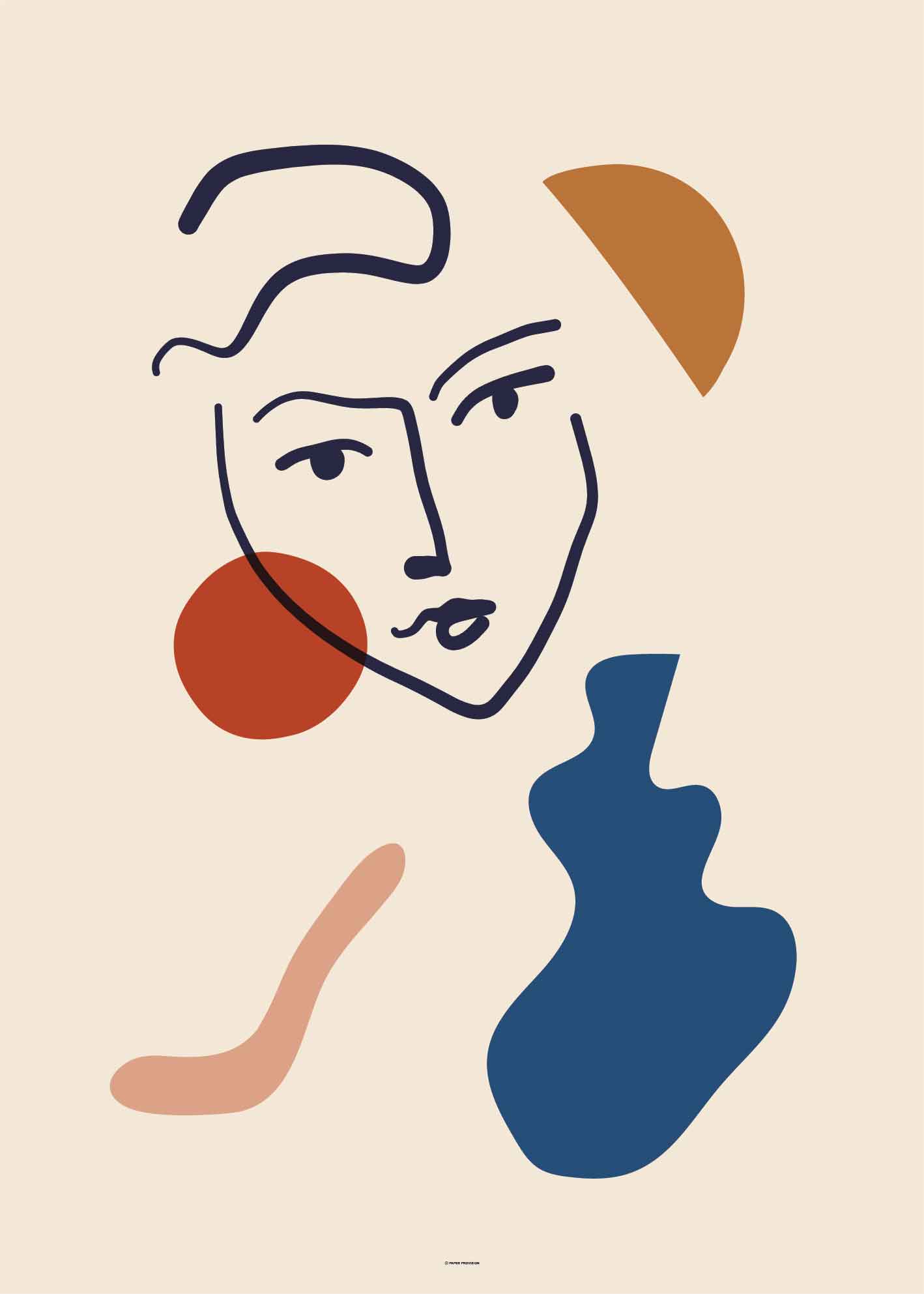 Playful abstract organic doodles art print with flowing lines and shapes ideal for adding personality to contemporary spaces