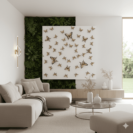 White butterfly wall art showcasing intricate delicate design and fine craftsmanship perfect for sophisticated interiors
