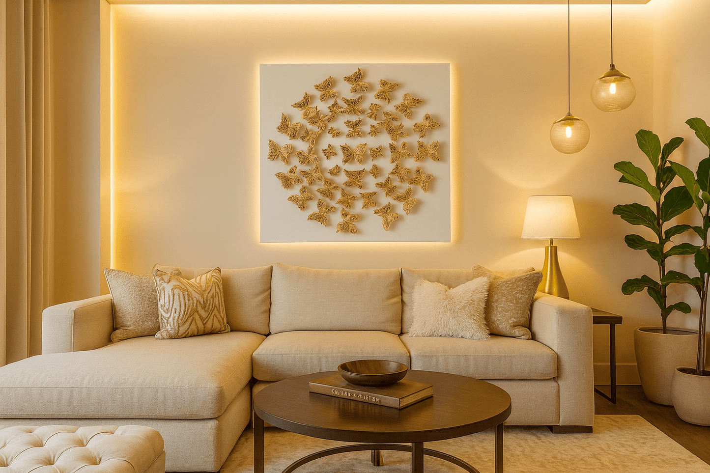 Elegant white butterfly wall art with delicate craftsmanship details