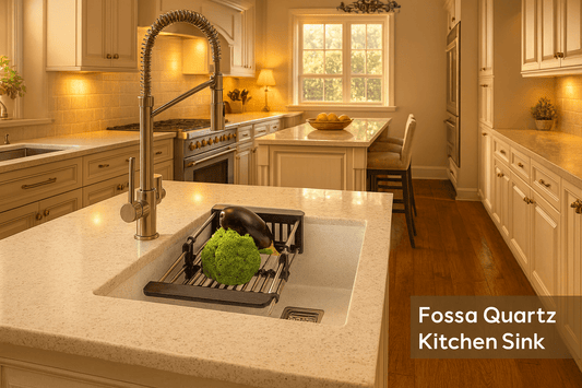 Fossa 24x18 quartz single bowl kitchen sink matt finish