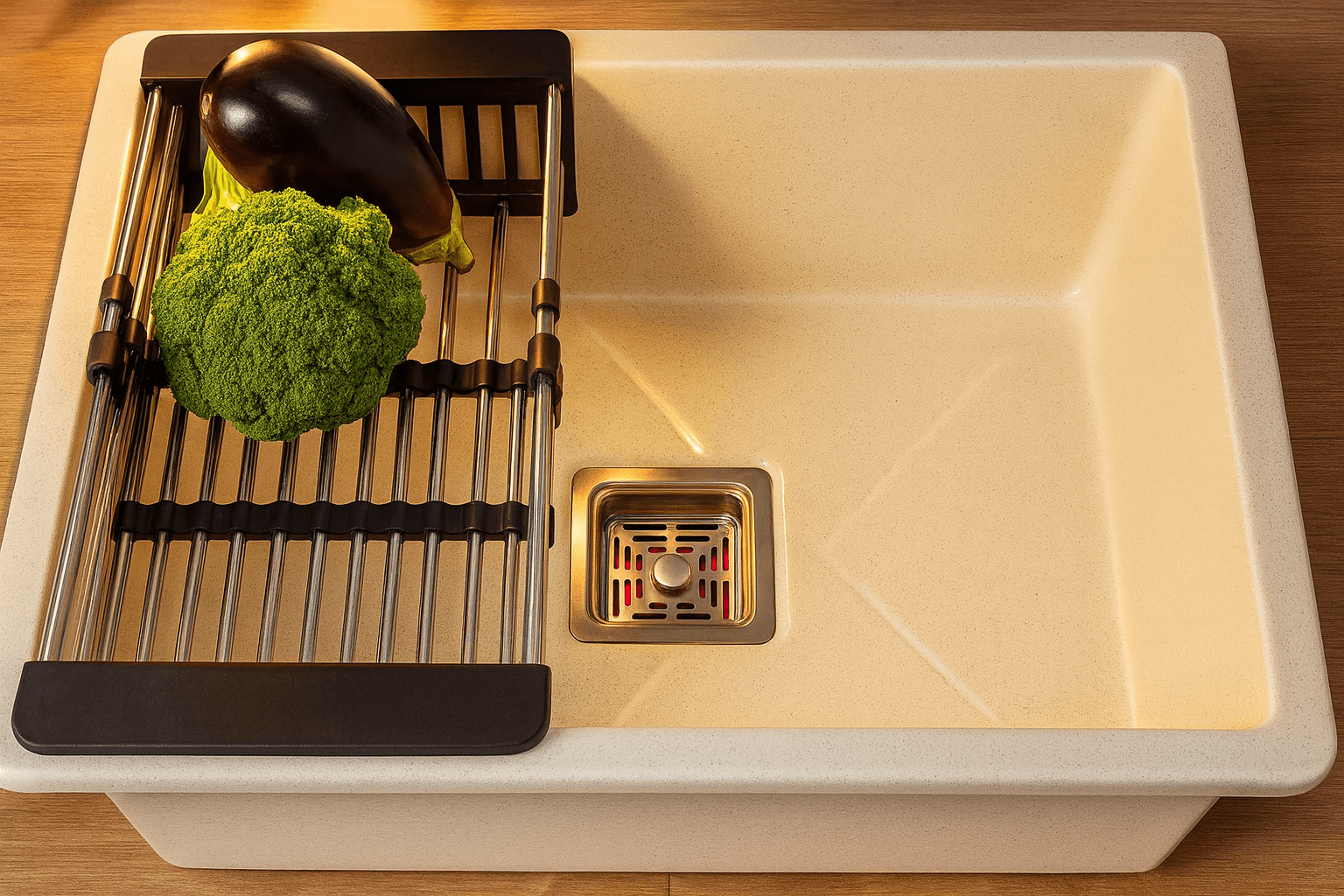 Quartz kitchen sink single bowl matt finish installation