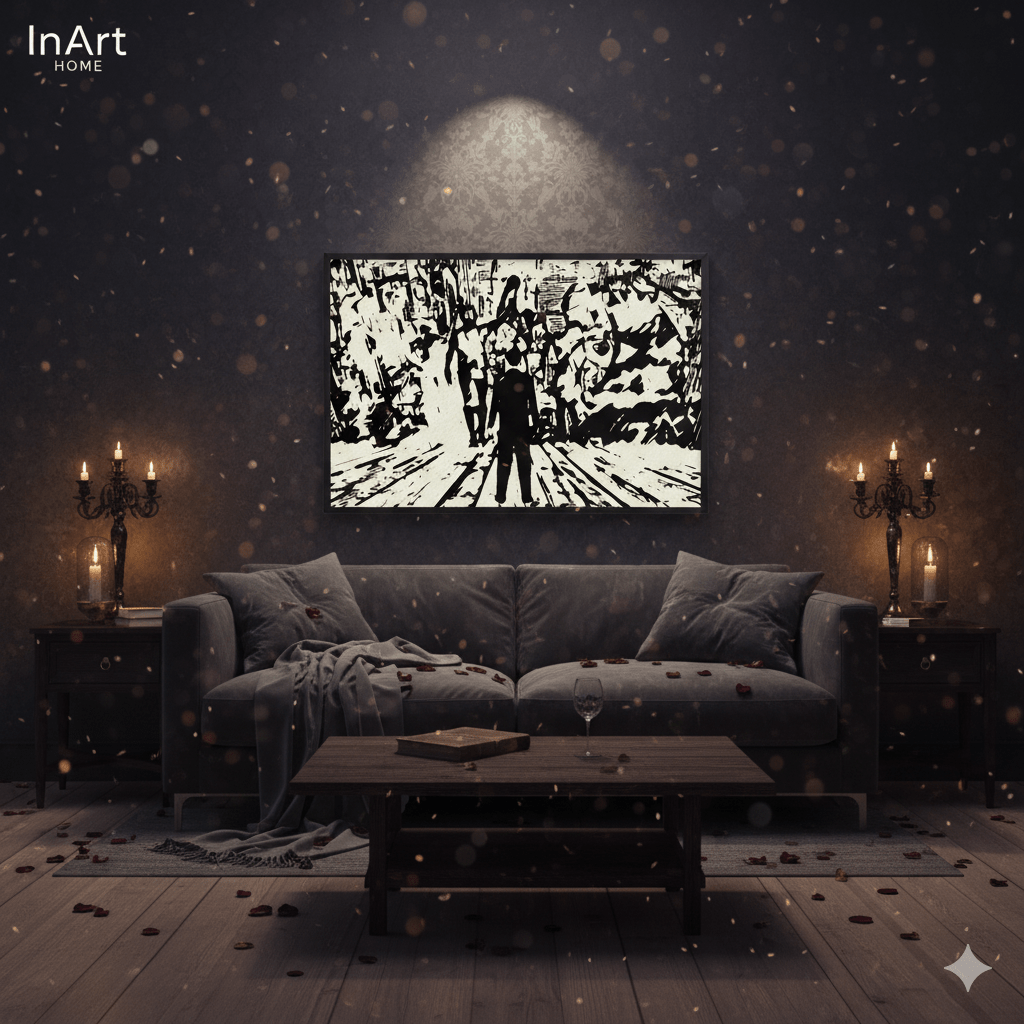 Forest romance wall art showcasing dramatic natural setting with romantic atmosphere ideal for bedroom and living spaces