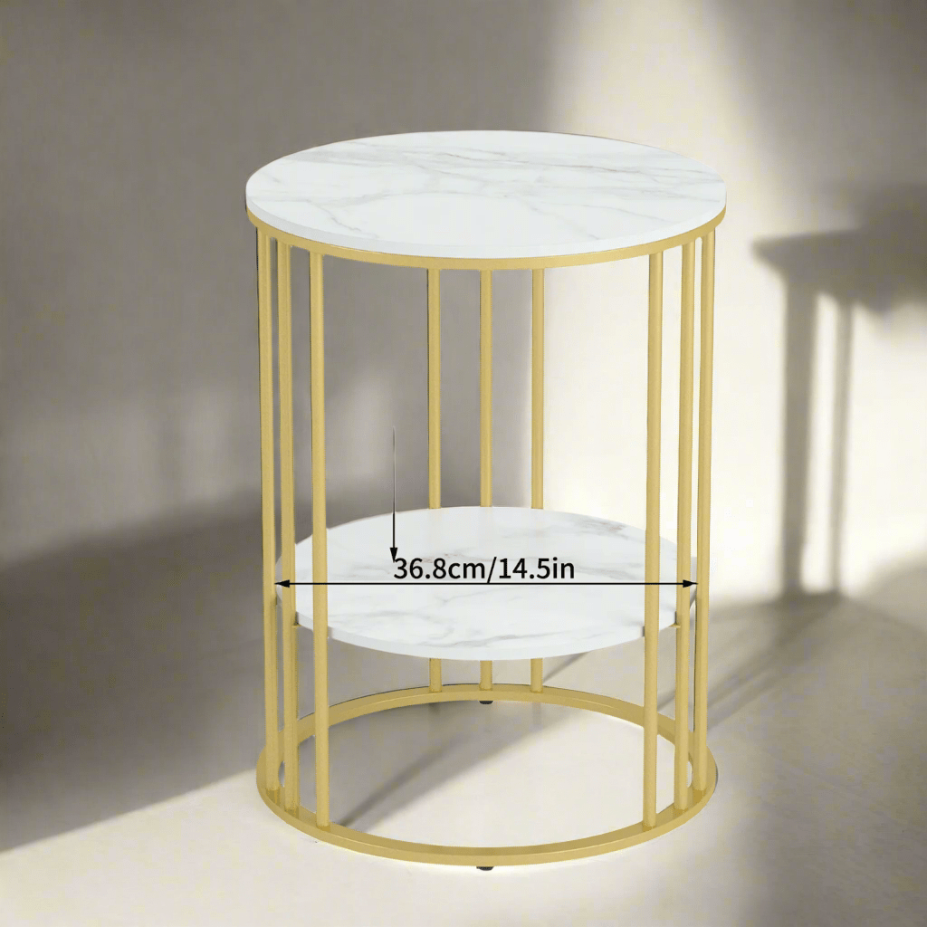 2-tier marble accent table showcasing luxury design and practical functionality ideal for modern living spaces