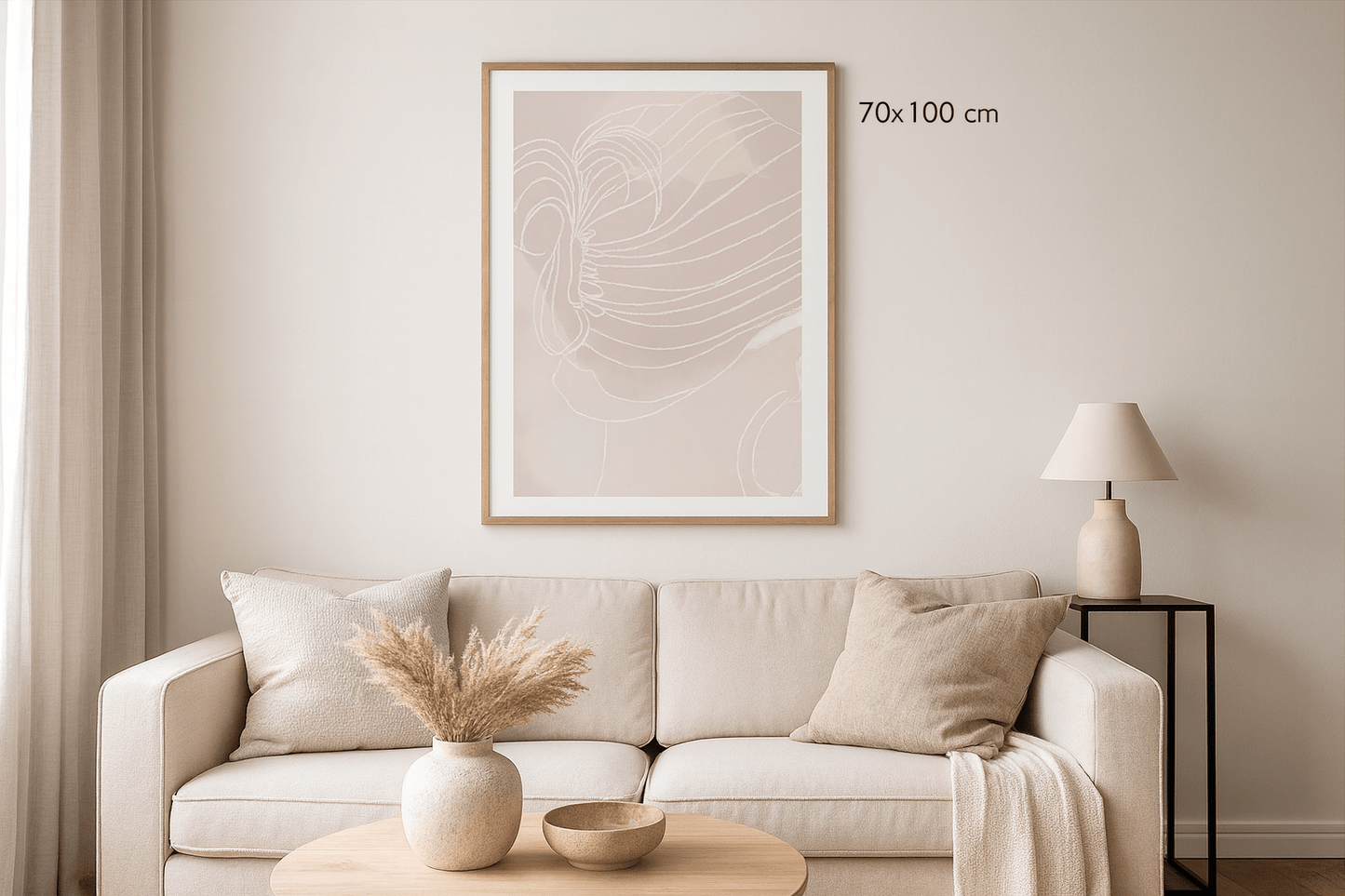 Fashion-inspired wall art featuring stylized female figures with stripes