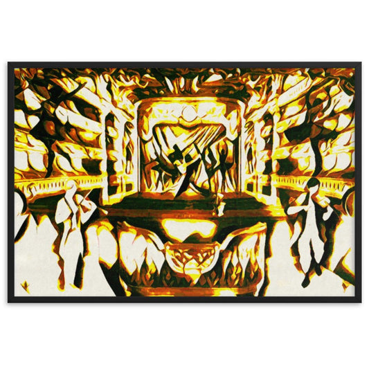 When Your Senses Dance With My Moments JL.AK poetry poster with golden artistic frame design